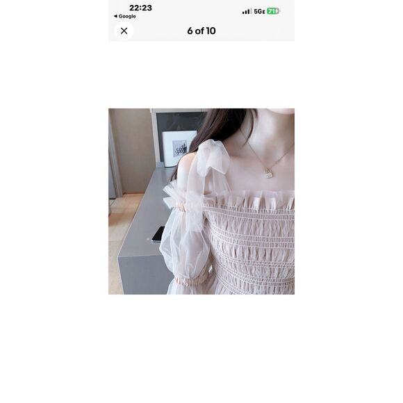 Beulah tulle organza ruffle blouse featuring a sheer, off-the-shoulder whimsical - Picture 6 of 15